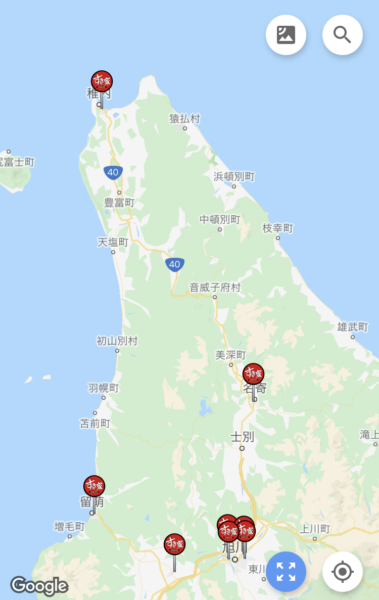 すき家　地図　北海道