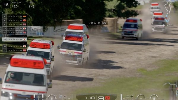GT7 救急車20台がダートでバトル「サルディニア」ドリフトVSグリップ【カオス】