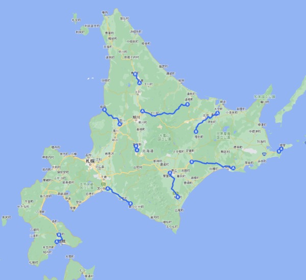 2024年　北海道　高速道路　無料区間 地図